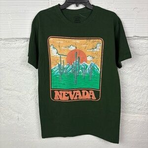 NWOT CALL YOUR MOTHER Green Nevada cactus Mountain Graphic T-Shirt size medium